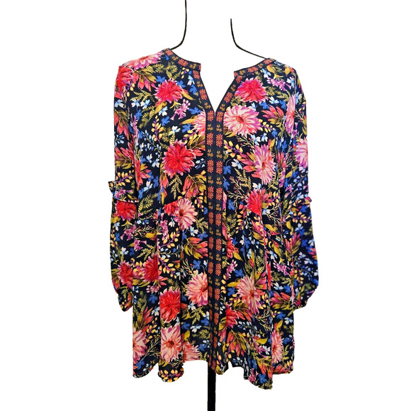 PIONEER Tops - Women’s Pioneer Woman Boho Hippie Floral Blouse Flare Sleeves Lightweight XL